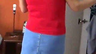 Latina Step-mom Shows off so Her Stepson Jerks off Watching Her