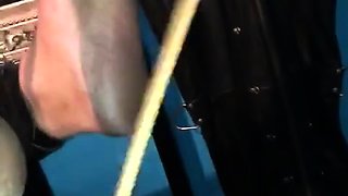 Black slut close up toy double