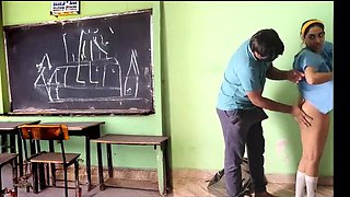 Hot Indian School Girl 18yo Fucks in Empty Classroom - Desi Teen Sex