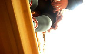 Amateur coeds voyeur fucking in public place