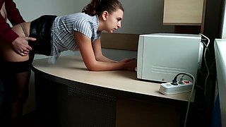 Boss Fucks Insatiable Secretary Hard In Office And Covers Her With Cum - Verified Amateurs