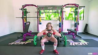 Busty and sporty milf is working out at the Gym naked in this erotic video