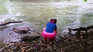 Kaley: Upskirt at River