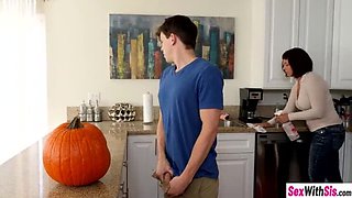 Hot Stepsis Aubrey Sinclair Gives Surprise Blowjob in Taboo Pumpkin Fun