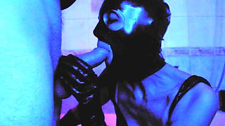 Fetish Latex Milf Goddess Eva suck Big Dick Blowjob Mask BDSM High Heels Leather deepthroat