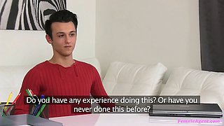 Girl agent is left gasping with a pussy utter of jizz