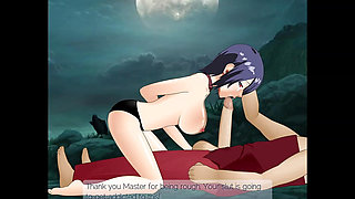 Touka Sloppy Passionate Deepthroat for Big Cock Under a Full Moon