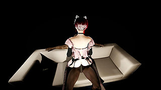 VAM-X-PROD - A little lingerie student bangs a black guy - 3D animation