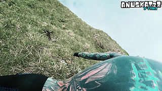 Outdoor Mountainside Passionate Fuck and Facial Cumshot