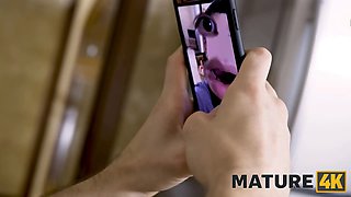 Mature4k. mature woman sucks and rails stepsons penis with her Hairy Pussy