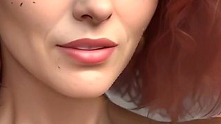 Sexy Redhead Digital Art 3D Animation