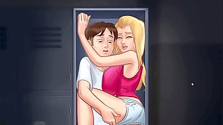 Hot Chinese girl in summertime saga anime gets heated with big tits and a big ass