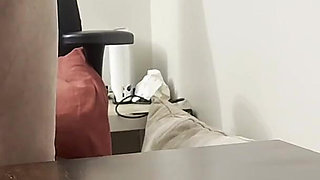 Man Cums on Table and Teen Step Daughter Rubs Her Pussy in It
