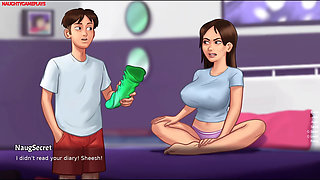 Deep Anal Masturbation Makes This Busty Pussy Drip Wet - Summertime Saga 3D Game