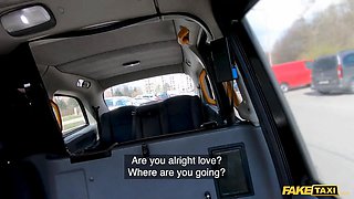 Faux taxi french call girl gives the taxi driver a free-for-all nail and left with a creampie