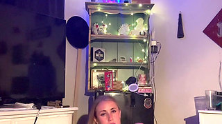 April Sparx using Lovense trying not to cause a fuss