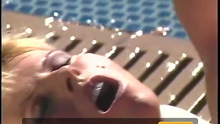 Blond fucking by the pool