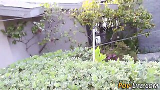 Teen ho jizzed outdoors