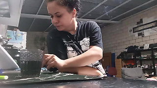 Sexy PAWG Smoking Cigarette