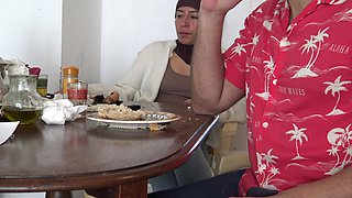 Kinky Turkish Step Mom Swallows Step Sons Cum for Breakfast