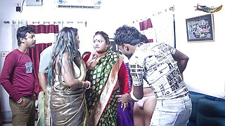 FOUR LOCAL MARRIED BAHBHI HARDCORE GANGBANG SEX WITH LOCAL BOYS IN BOY'S HOSTEL ( HINDI MOVIE )