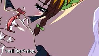 Horny anime lesbian teens skip class to lick pussy
