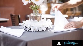 Girlsway - asian babe Aria Lee fakes being a caterer to confront bride-to-be bff alexia anders!