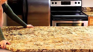 Real couple have sex in many positions on the kitchen
