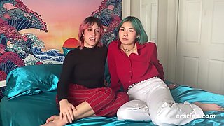 Ersties: Amateur couple records their first lesbian sex video