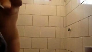 My aunt Lucia dancing in our shower