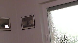 Redhead natural-looking MILF shakes her big ass while getting fuck from her men