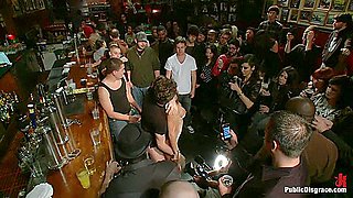 Gia DiMarco gets Double Penetrated at a Public Bar
