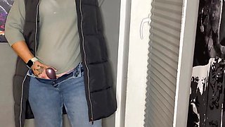 Masturbation stand jeans I cum twice multiple orgasms clitoris satisfyer wet horny wet