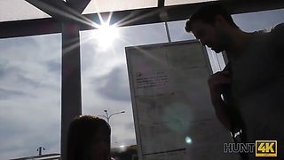 Hunt4k. Angella Christin from bus station comes to service