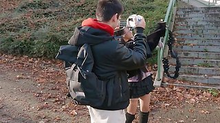 VIP4K. Kawaii tourist Sakura sucks stranger's cock in front of her BF in public