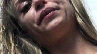 Blond Skinny Small Tits Bunny Masturbate on Toilet While Smoking