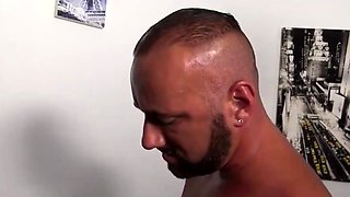 European blonde babe in gold bikini