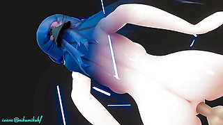 Honkai Impact 3rd Raiden Mei Cowgirl Sex Hentai Nude Creampie Mmd 3D Blue Hair Color Edit Smixix