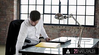 Angelika Grays gets her bubble butt drilled hard by Max Fonda in 21 Natural's erotic office sex tape