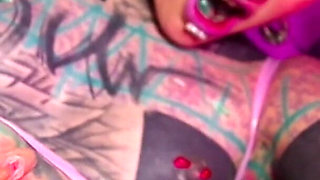 Solo Tattoo Girl Anal Masturbation - Self Assfuck