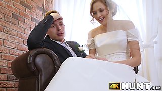 Beautiful bride fucks stranger while hubby cuckolds