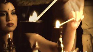 Alluring fancy bit at brunettes movie