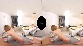 Asian redhead babe VR sex