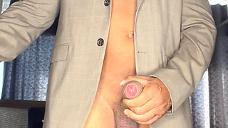 Suit Wank Mr Guru. Solo Bodybuilder Stepdaddy Jerk off