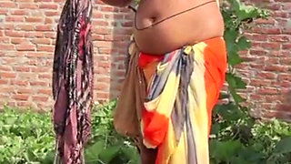 Busty girl comes out of the bathroom naked after a prank by her stepbrother