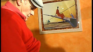 Papy Voyeur Doing a Young Redhead Maid in Stockings with a Friend