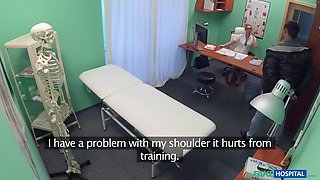 Hot nurse in total uniform entices her masculine patient for uncontrollable sexual intercourse - fake hospital