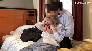A Young Wife Is Taken Into A Room And A Man Plays With Her Fair-skinned, Beautiful-breasted Body With His Dick. A Man Thrusts His Dick Deep Into Her Uterus And Cums Inside Her