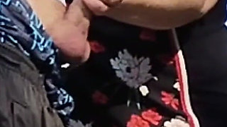 Mother-in-law Holds My Dick While I Pee and Then Sucks It in Public