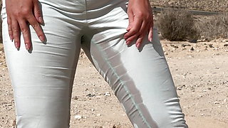 Pee in Light Pants Outdoor